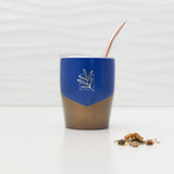 Calebasse isotherme Bleue & Bronze format voyage 25 cl & sa bombilla