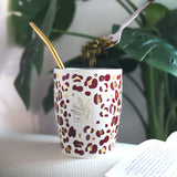 Calebasse isotherme Léopard format voyage 25 cl & sa bombilla