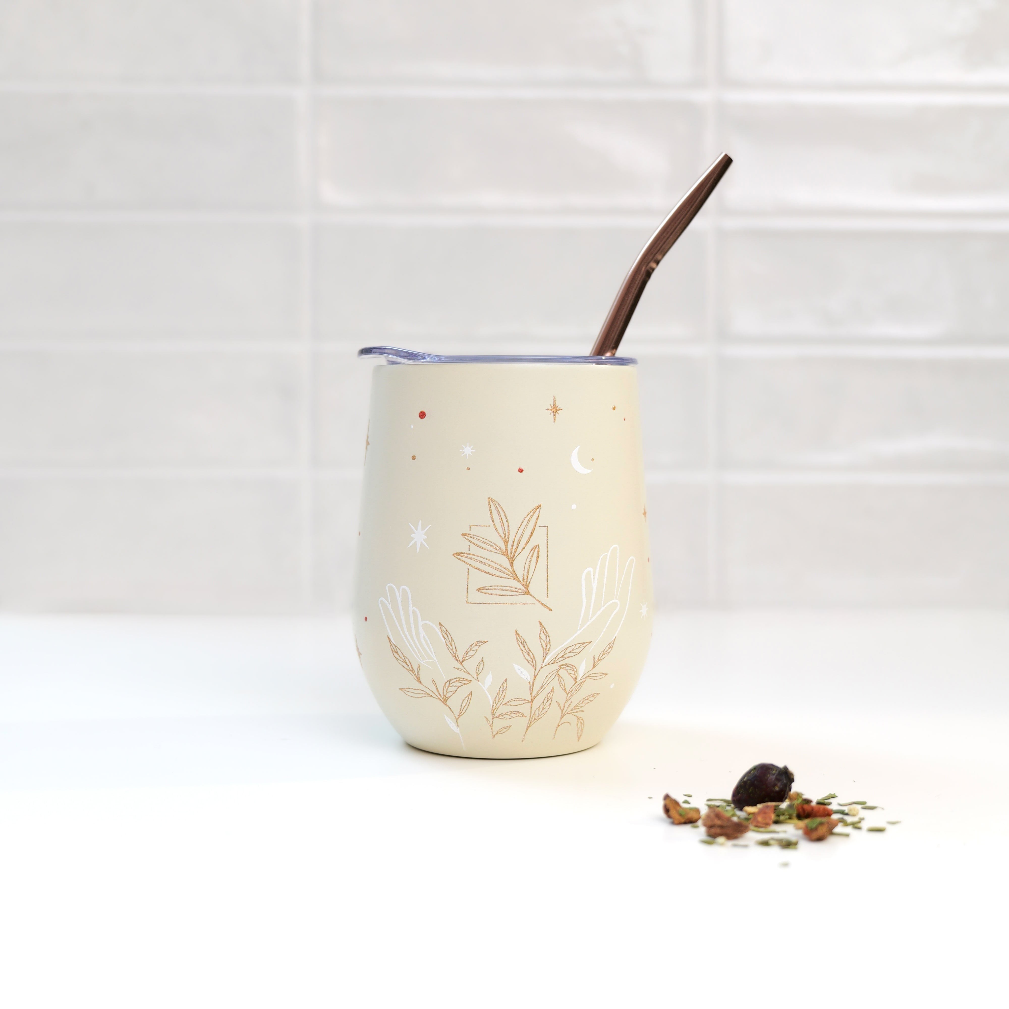 calebasse isotherme - tasse à maté 35 cl aux motifs astro