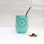 Calebasse à maté isotherme avec motifs fleurs et plantes Botanica - Tasse inox 35cl