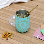 Calebasse à maté isotherme avec motifs fleurs et plantes Botanica - Tasse inox