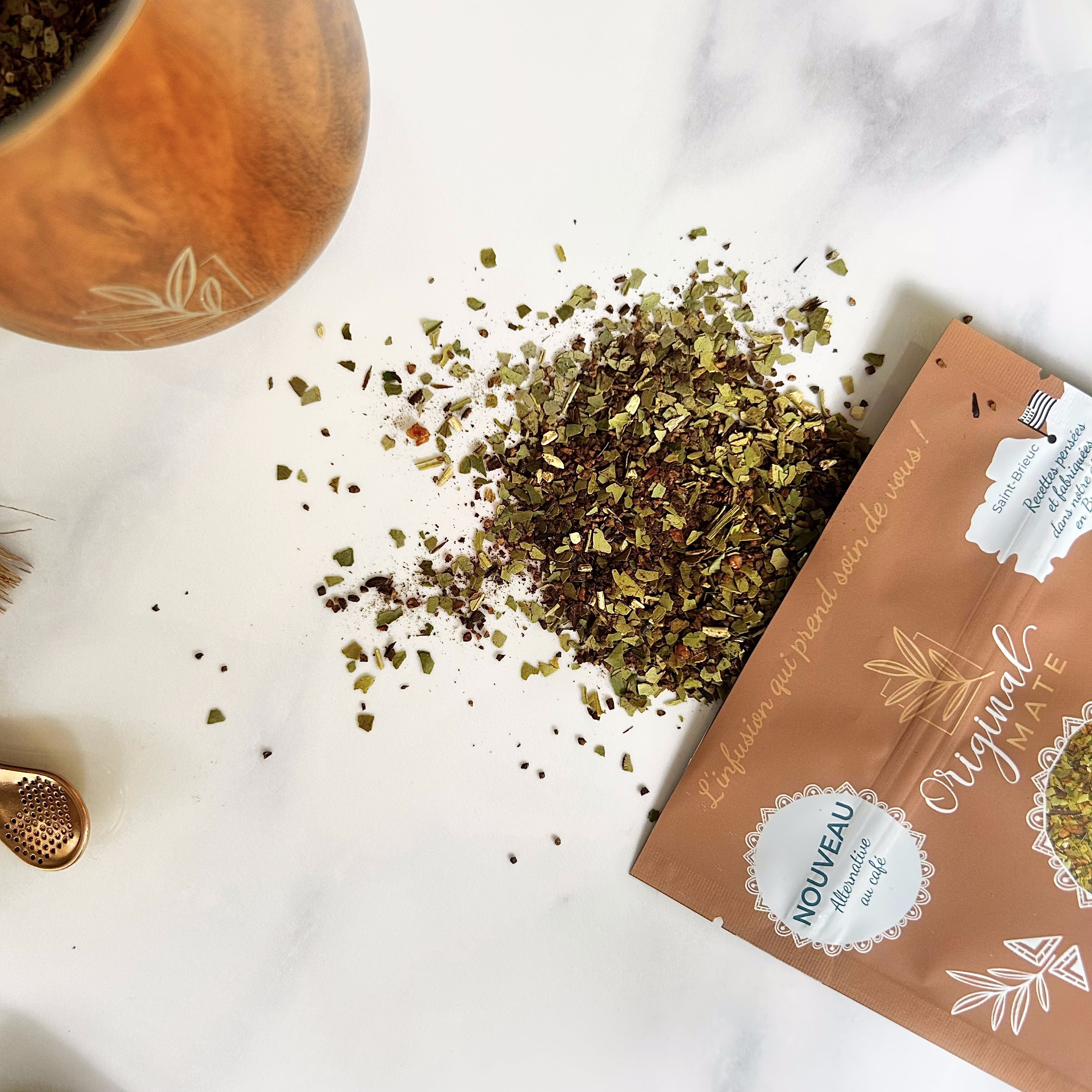 mélange yerba maté vert BIO au café d'orge - alternative saine au café