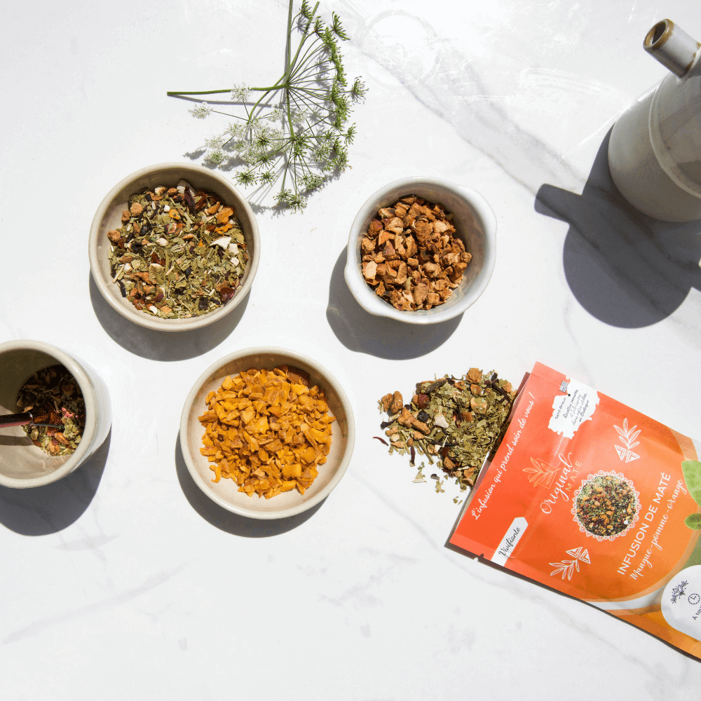 Boisson maté exotique mangue et pomme - Infusion vitaminée pour un réveil naturel