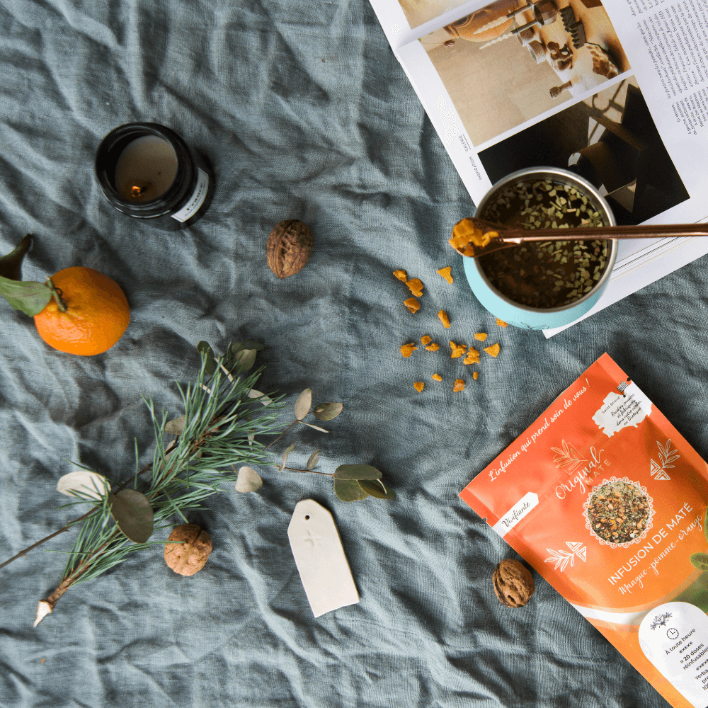 Boisson maté exotique mangue et orange - Infusion vitaminée pour un réveil naturel