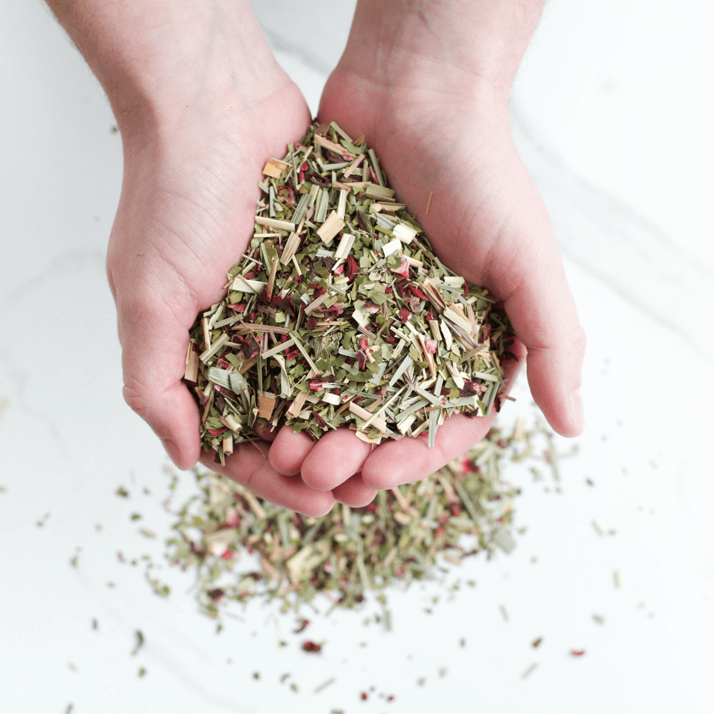 Mélange yerba maté vert, fleurs d'hibiscus et citronnelle bio - Ingrédients naturels vrac - boisson bien-être